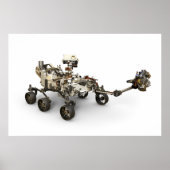Poster La Persévérance Mars Rover Sur Arrière - plan Blan (Devant)