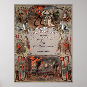 Poster La PERSONNALISER de certificat de POMPIER