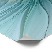 Poster La petite Beauté Moderne Bleu Or Fractal Flower (Coin)