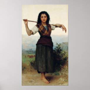 Poster La Petite Bergère de Bouguereau