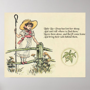 Poster La petite Bo-Peep : Classique de Kate Greenaway Nu