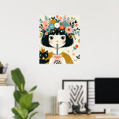Poster “La petite fille au bubble tea“ (Bureau à domicile)