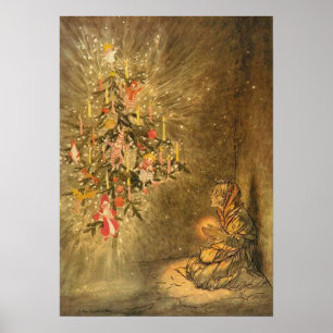 Poster La petite fille de Match par arthur rackham