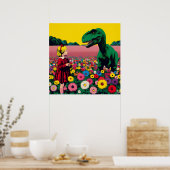 Poster La petite fille et le dino (Cuisine)