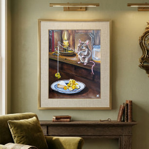 Poster La petite pêcheuse peinture par Alfred Fox