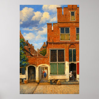 Poster La Petite Rue de Johannes Vermeer