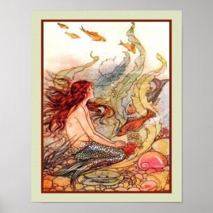 Poster "La petite sirène" vers 1920 par Eleanor Abbott
