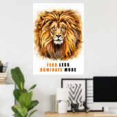 Poster La peur du lion moins dominer plus (Bureau à domicile)