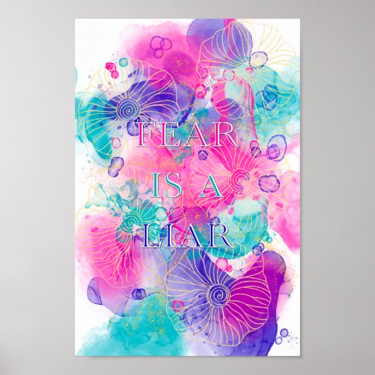 Poster La peur est un menteur - Motivationnel (Devant)