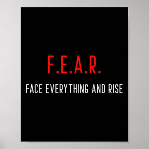 Poster La Peur Tout Visage Et Augmenter Motivation Inspir