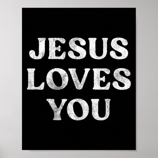 Poster La phrase Jésus t'aime sur un (Devant)