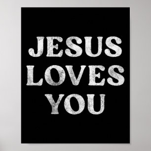 Poster La phrase Jésus t'aime sur un tri-blend premium