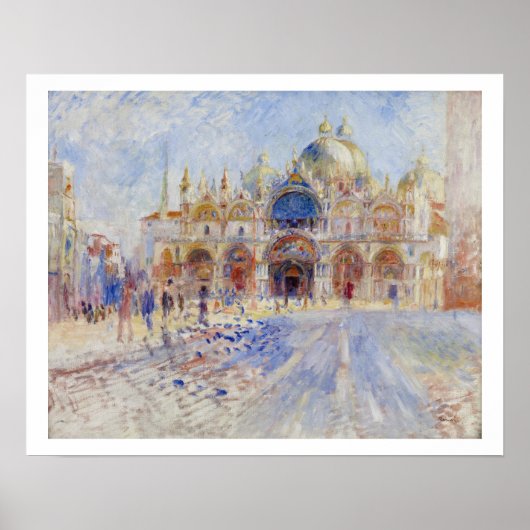Poster La Piazza San Marco, Venise, 1881 (huile sur toile (Devant)