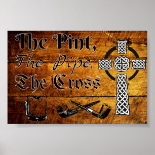 Poster La pinte, le tuyau, la croix