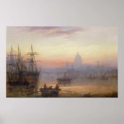 Poster La piscine de Londres à Sundown, 1876 (Devant)