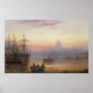 Poster La piscine de Londres au crépuscule, 1876