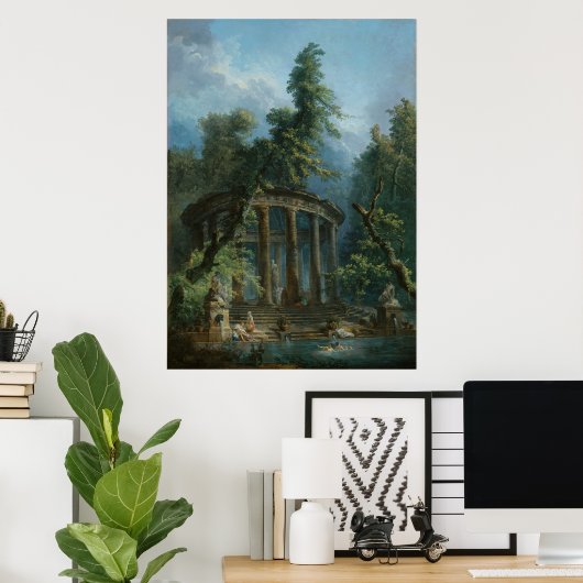 Poster La piscine - Hubert Robert (Bureau à domicile)