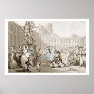 Poster La Place des Victoires, Paris, c.1789 (pen and ink