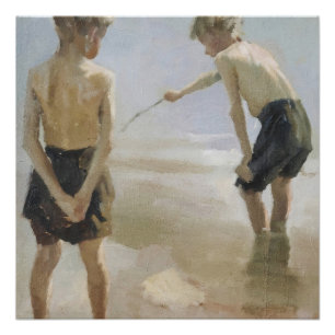 Poster La Plage Côtière Embarque Paysage