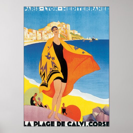 Poster La Plage De Calvi. Corse (Devant)