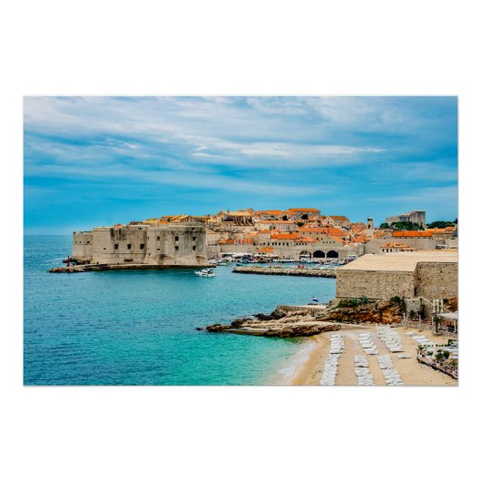 Poster La plage de Dubrovnik (Devant)