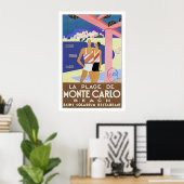 Poster La Plage de Monte Carlo (Bureau à domicile)