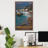 Poster La plage de Monterosso (Bureau à domicile)