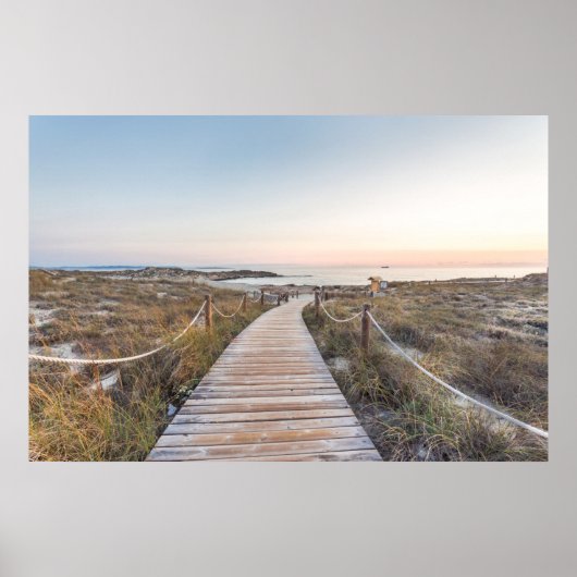 Poster La plage d'Es Pujols à Dawn (Devant)