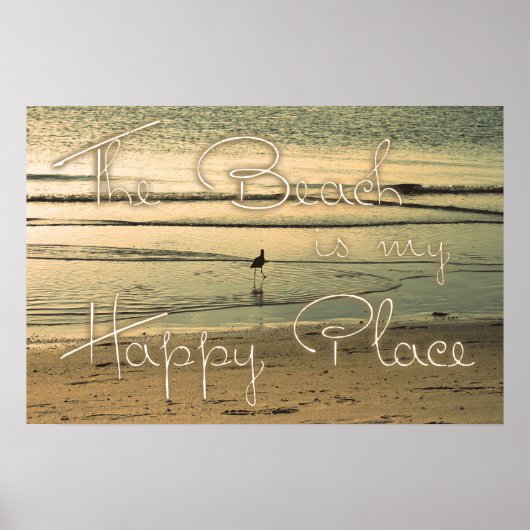 Poster La plage est mon endroit heureux (Devant)