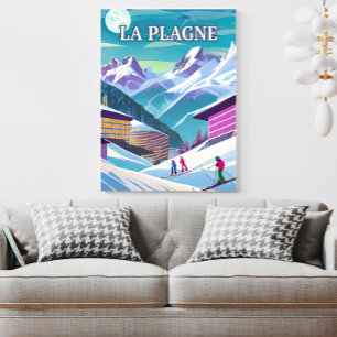 Poster La Plagne : Aventures Alpines et Splendeur enneigé
