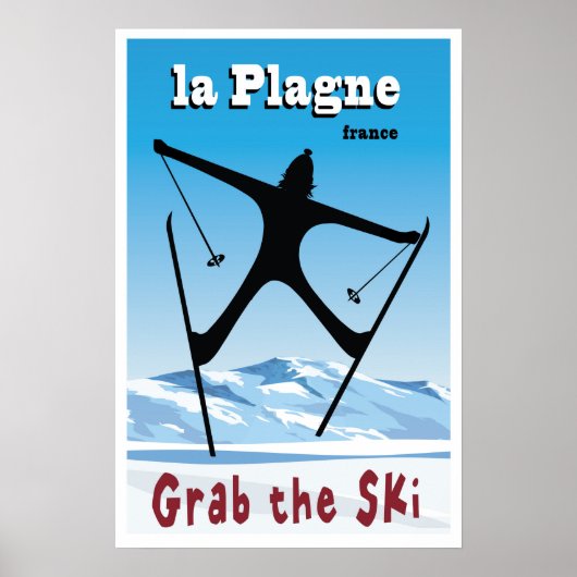 Poster La Plagne, France, ski (Devant)