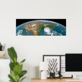 Poster La Planète Panoramique Terre Et Les Etats-Unis. (Bureau à domicile)