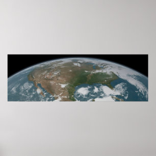 Poster La Planète Panoramique Terre Et Les Etats-Unis. 2
