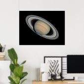 Poster La planète Saturne avec aurores (Bureau à domicile)