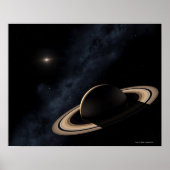 Poster La planète Saturne dans le système solaire, gros p (Devant)