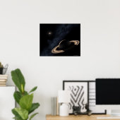 Poster La planète Saturne dans le système solaire, gros p (Bureau à domicile)