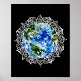 Poster La planète Terre Mandala