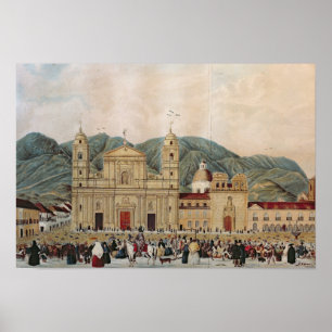 Poster La Plaza de Bolivar, Bogota, 1837