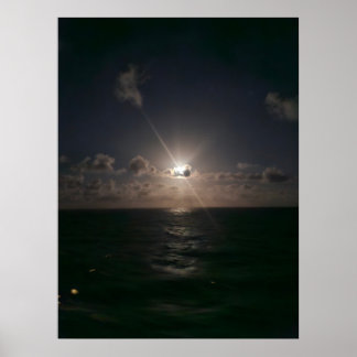 Poster La pleine lune en mer