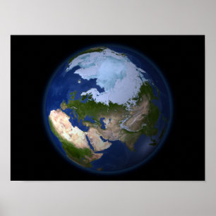 Poster La pleine terre montrant la région arctique