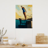 Poster LA PLONGEUSE D'AZUR (L'Azure Diver) - Original A (Cuisine)