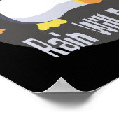 Poster La pluie tombera Kawaii drôle de pingouin bébé heu (Coin)