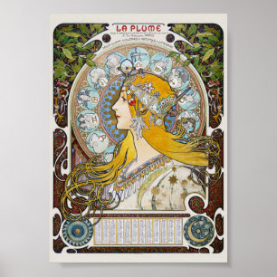Poster La Plume France Vintage Wall Art Nouveau 1896