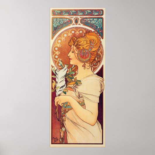 Poster La Plume par Alphonse Mucha (Devant)
