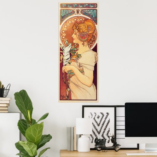 Poster La Plume par Alphonse Mucha (Bureau à domicile)