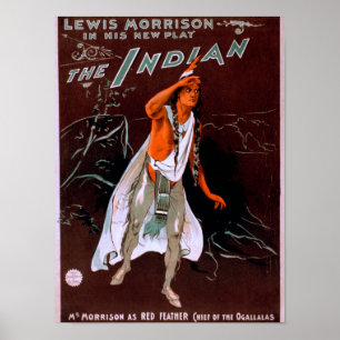 Poster "La plume rouge d'Indien" -, chef de
