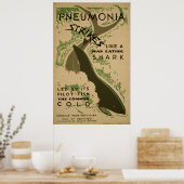 Poster La Pneumonie Grève Comme Un Homme Qui Mange Du Req (Cuisine)