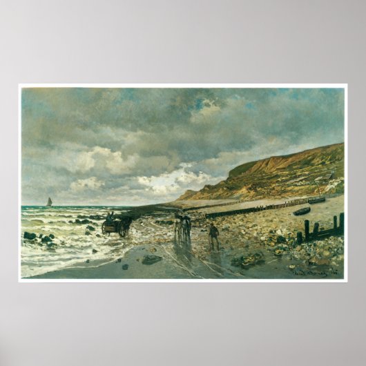 Poster La Pointe de La Heve, 1865 Claude Monet (Devant)