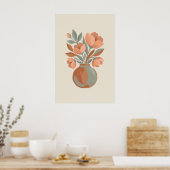 Poster La poire Modern Minimalist Boho Floral Bouquet (Cuisine)