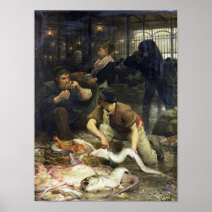 Poster La poissonnerie pendant le matin, 1880
